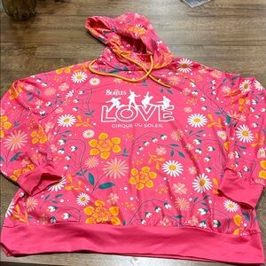 Cirque De Soleil Beatles LOVE Show Floral Hoodie Sz XL Vegas